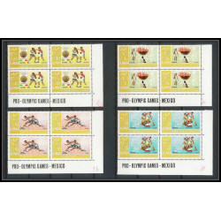 099c - Ajman MNH ** N°189/196 A jeux olympiques (summer olympic games) Mexico 68 jumping bloc 4 Football soccer
