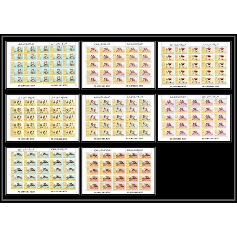 099c - Ajman MNH ** N°189/196 A jeux olympiques (summer olympic games) Mexico 68 jumping soccer feuilles sheets 