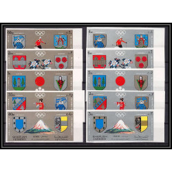 100 - Sharjah - MNH ** N°825/834 B Non dentelé imperf jeux olympiques (winter olympic games) Sapporo 72