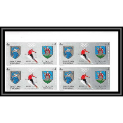 100b Sharjah MNH ** N°825/834 B Non dentelé imperf jeux olympiques (winter olympic games) Sapporo 72 bloc 4