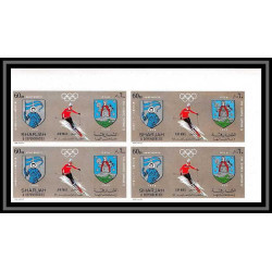 100b Sharjah MNH ** N°825/834 B Non dentelé imperf jeux olympiques (winter olympic games) Sapporo 72 bloc 4