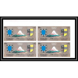 100b Sharjah MNH ** N°825/834 B Non dentelé imperf jeux olympiques (winter olympic games) Sapporo 72 bloc 4