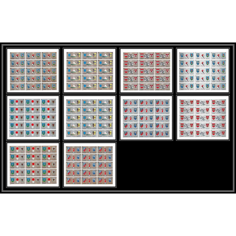 100c Sharjah MNH ** N°825/834 B Non dentelé imperf jeux olympiques olympic games sapporo 72 feuilles sheets
