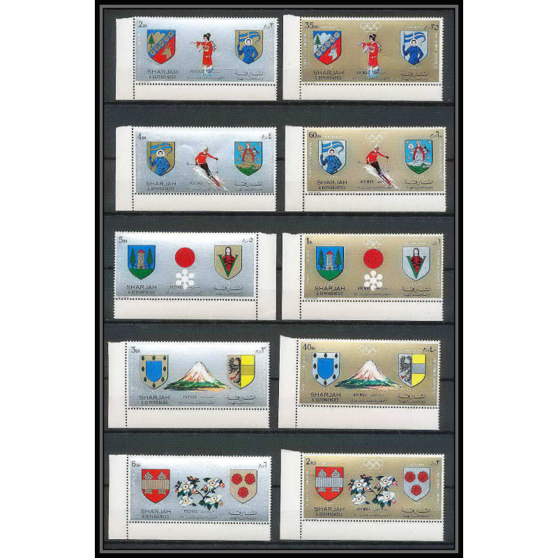 101a - Sharjah - MNH ** Mi N°825/834 A jeux olympiques (winter olympic games) Sapporo 72