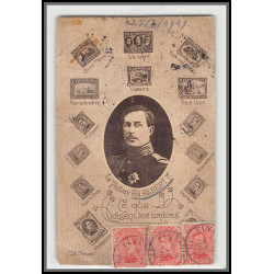 56685 N°138 bande de 3 albert 1er ce que disent les timbres 25/3/1919 belgique Carte maximum card 