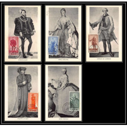 56709a N°818/822 king portrais sénat philippe le bon quint 20/12/1949 belgique Carte maximum card fdc édition inimax