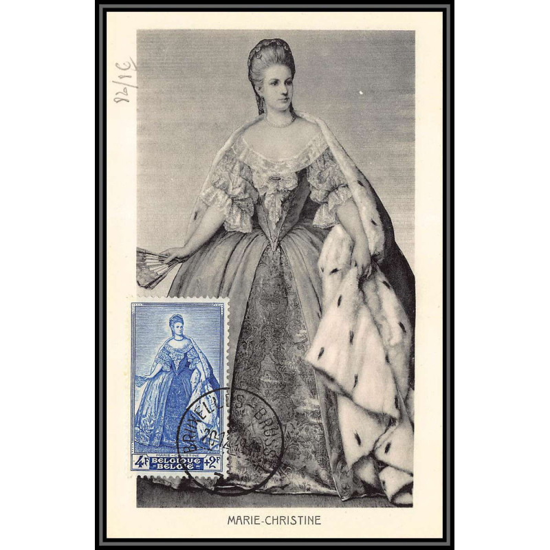 56709w N°820 Marie-Christine d'Autriche austria 20/12/1949 belgique Carte maximum card fdc édition inimax 