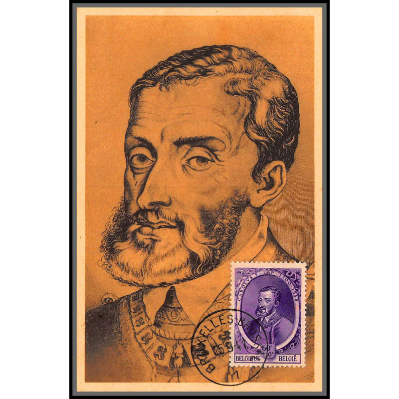 56712 N°576 oeuvres service social charles quint le titien Painting 1941 belgique Carte maximum fdc édition thill