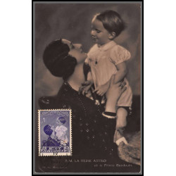 56735 N°450 reine astrid prince baudouin 4/1937 belgique Carte maximum card édition cailliau
