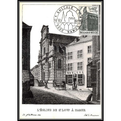 56744 N°1761 église de st loup namur church 1975 belgique Carte maximum card fdc édition maximaphile