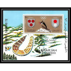 101e - Sharjah - MNH ** Mi bloc N°85 A jeux olympiques olympic games grenoble/Sapporo 72