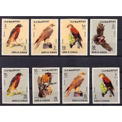 102 - Umm al Qiwain - MNH ** Mi N°225/232 B rapaces oiseaux (bird birds of prey oiseau) Non dentelé imperf