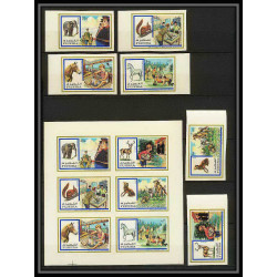 104a - Fujeira MNH ** Mi N°896/901 B Non dentelé imperf Scout (scouts and animals jamboree) éléphant horse 