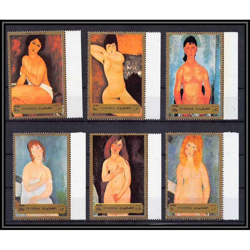 106a - Fujeira - MNH ** Mi N°1222/1227 A Tableau (tableaux nudes paintings) modigliani