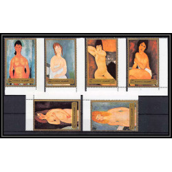 106b - Fujeira - MNH ** Mi N°1222/1227 A Tableau (tableaux nudes paintings) modigliani