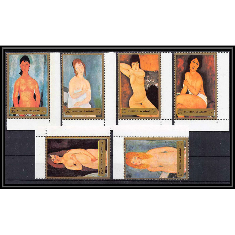 106b - Fujeira - MNH ** Mi N°1222/1227 A Tableau (tableaux nudes paintings) modigliani