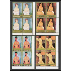 106c - Fujeira - MNH ** Mi N°1222/1227 A Tableau (tableaux nudes paintings) modigliani bloc 4