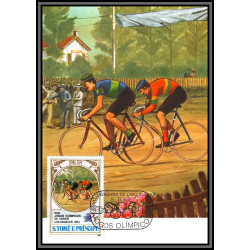5850 Carte maximum card s tome e principe mi N°869/876 jeux olympiques olympic games los angeles sarajevo 1984 1983 fdc