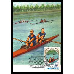 5850 Carte maximum card s tome e principe mi N°869/876 jeux olympiques olympic games los angeles sarajevo 1984 1983 fdc