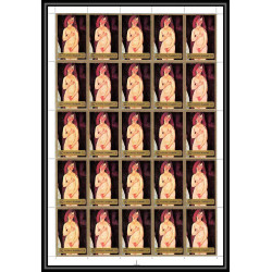 106f - Fujeira - MNH ** Mi N°1224 A color error erreur de couleur proof Tableau (tableaux nudes paintings) modigliani