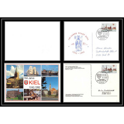 Allemagne (germany) - Carte commemorative (card) 2140 750 jahre stadt kiel 1992 bateau bateaux ship lot 2 cartes 