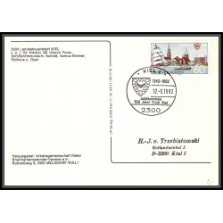Allemagne (germany) - Carte commemorative (card) 2140 750 jahre stadt kiel 1992 bateau bateaux ship lot 2 cartes 