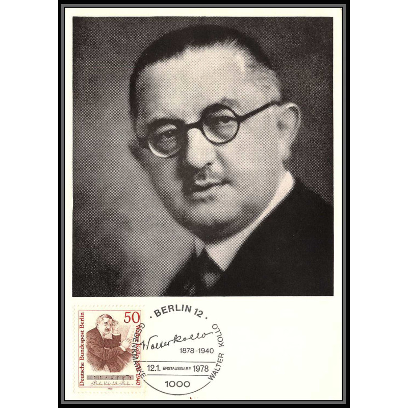 Allemagne (germany) - Carte maximum card 1736 walter kollo musique music 1978