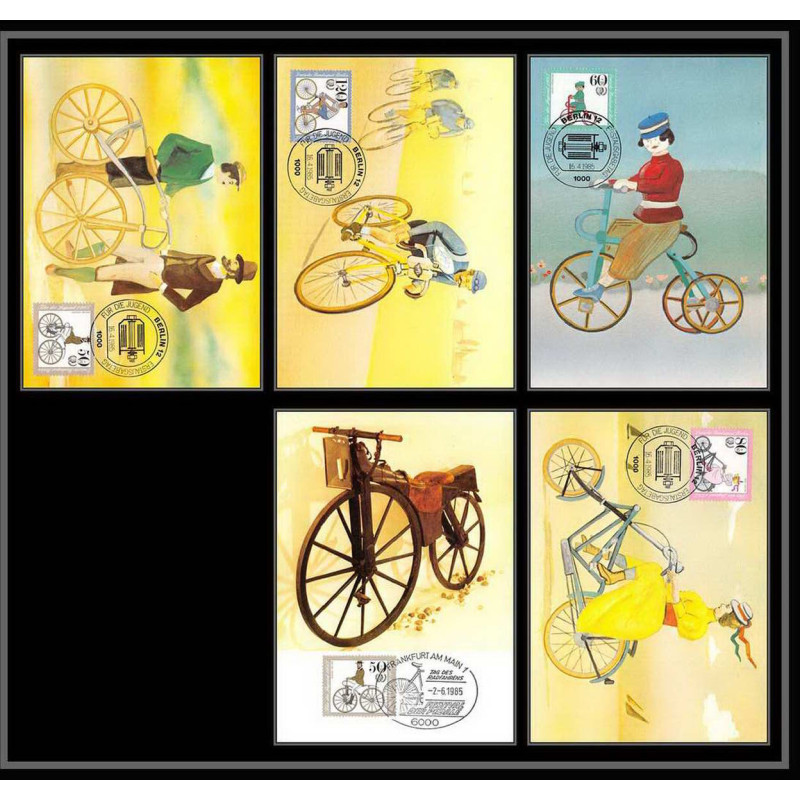 Allemagne (germany) - Carte maximum card 2115 - fur die jugend berlin SPORT velo (Cycling) 1985 lot de 5 cartes