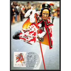 Allemagne (germany) - Carte maximum card 2134 carnaval 1983 mask masque schwabisch fastnacht