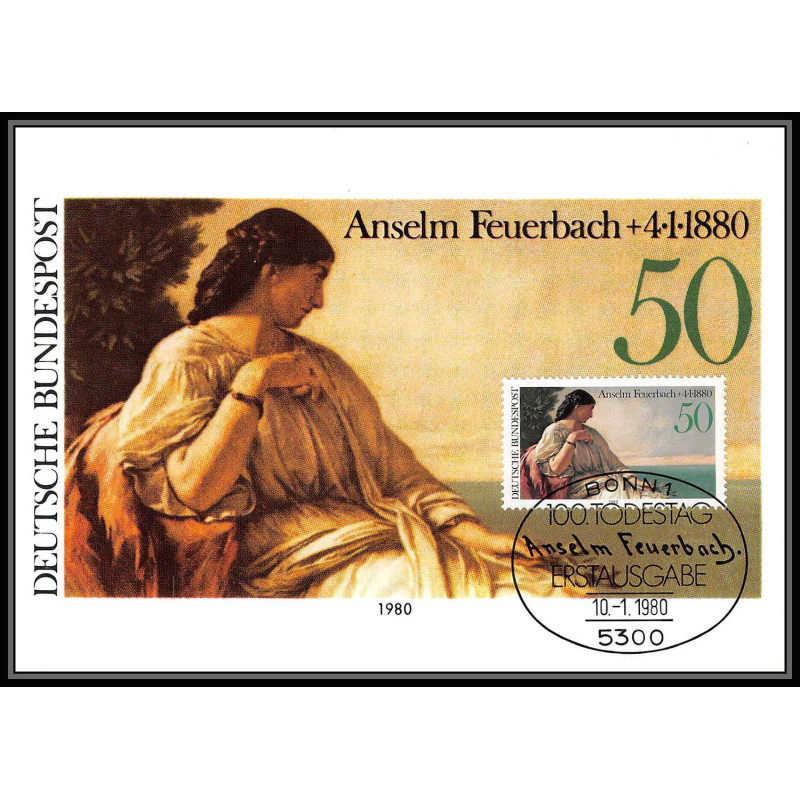 Allemagne (germany) - Carte maximum card 2168 Tableau (tableaux painting) anselm FEUERBACH1980