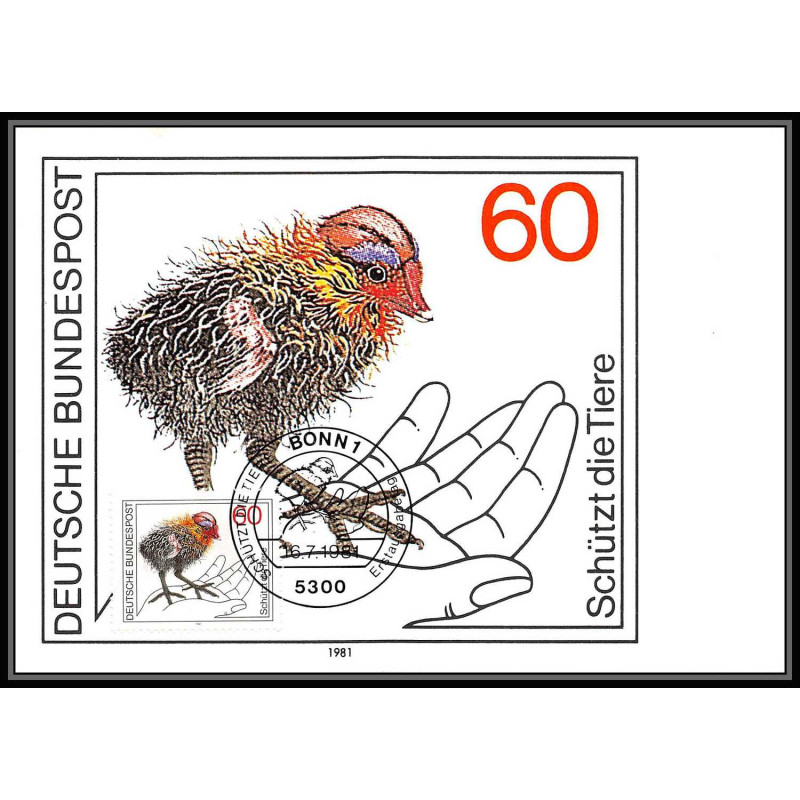 Allemagne (germany) - Carte maximum card 2195 oiseaux (bird birds oiseau) schutzt tiere 1981