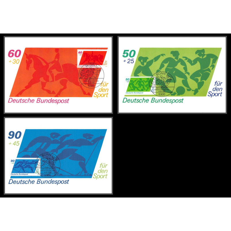 Allemagne (germany) - Carte maximum card 3595 fur den sport 1980 bonn Football soccer equitation jumping