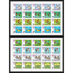 110 - Manama - MNH ** Mi N°77/84 A jeux olympiques olympic games mexico 68 feuilles sheets cycling Football Soccer