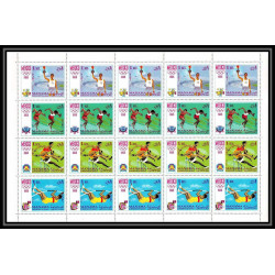 110 - Manama - MNH ** Mi N°77/84 A jeux olympiques olympic games mexico 68 feuilles sheets cycling Football Soccer