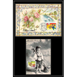 Liechtenstein - Carte maximum card 2066 - N° 1198/1199 2001 enfant child fleur flowers flower fleurs