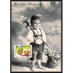 Liechtenstein - Carte maximum card 2066 - N° 1198/1199 2001 enfant child fleur flowers flower fleurs