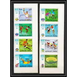 112 - Ajman - MNH ** N°247/254 B jeux olympiques olympic games mexico 68 Football (Soccer) Non dentelé imperf