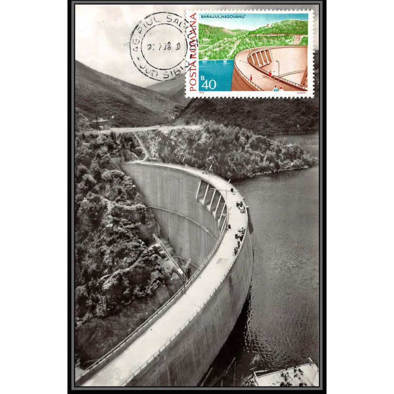 Roumanie (Romania) Carte maximum card 1688 - N° 3089 Centrales hydroélectriques BARRAGE NEGOVANU 1978 barajul dam