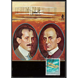 san marin (san marino) - Carte maximum card 1903 mi N°165/167 posta aerea 1978 the first flight of the wright brothers