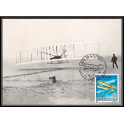 san marin (san marino) - Carte maximum card 1903 mi N°165/167 posta aerea 1978 the first flight of the wright brothers