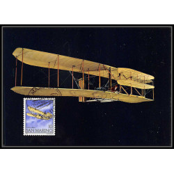 san marin (san marino) - Carte maximum card 1903 mi N°165/167 posta aerea 1978 the first flight of the wright brothers