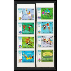 112c - Ajman - MNH ** N°247/254 B jeux olympiques olympic games mexico 68 Football (Soccer) Non dentelé imperf