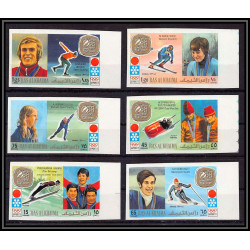 113 - Ras Al Khaima MNH ** Mi N°731/736 B Non dentelé imperf jeux olympiques olympic games sapporo 72