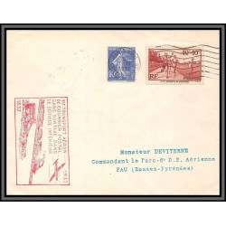 10143 1er transport aerien de courrier postal sans surtaxe 7/7/1937 paris pau lettre cover France aviation 
