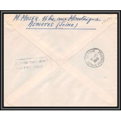 10192 N°851 UPU 1ère liaison aerienne directe paris cayenne 4/12/1949 par avion lettre cover France aviation 
