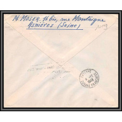 10193 N°851 UPU 1ère liaison aerienne directe paris cayenne 4/12/1949 par avion lettre cover France aviation 