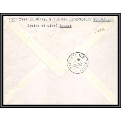10224 1ère liaison aérienne directe france polynésie papete versailles 25/9/1958 lettre cover France aviation 