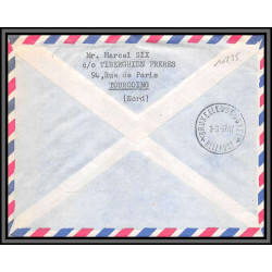 10235 1ère liaison lille bruxelles par helicoptère SABANA 3/3/1957 belgique lettre cover France aviation 