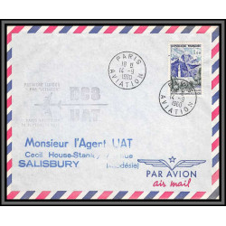 10260 N°1241 la reunion 1ère liaison par jetliner dc8 UAT paris salysbury rhodesia 14/9/1960 France aviation 