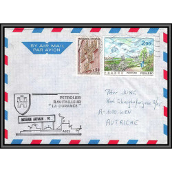 10302 petrolier ravitailleur la durance mission artimon 90 1990 pour wien autriche lettre cover France poste navale 